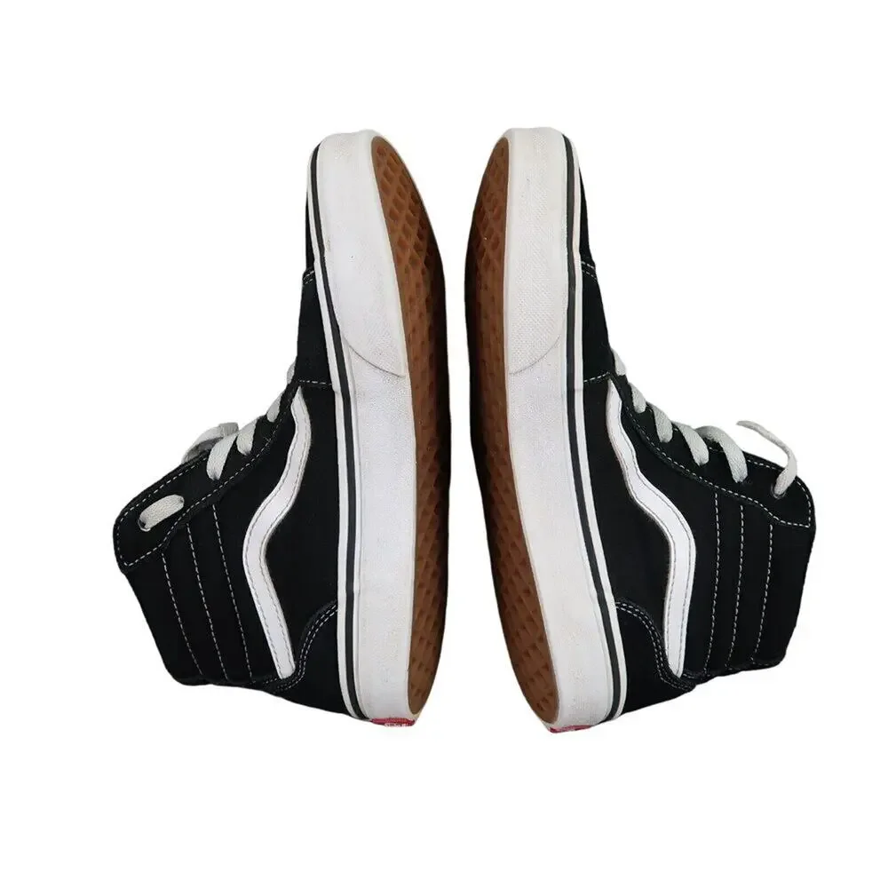 Vans Shoes Kids 3.5 Sneaker Sk8 Hi Skate Casual Suede Lace Up Black Active Youth
